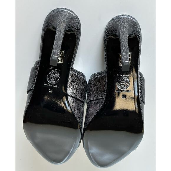 Versace Virtus Leather Black Sandals Shoes 9 US (39 Euro) Spain 1011901 NIB $990 - Picture 16 of 16
